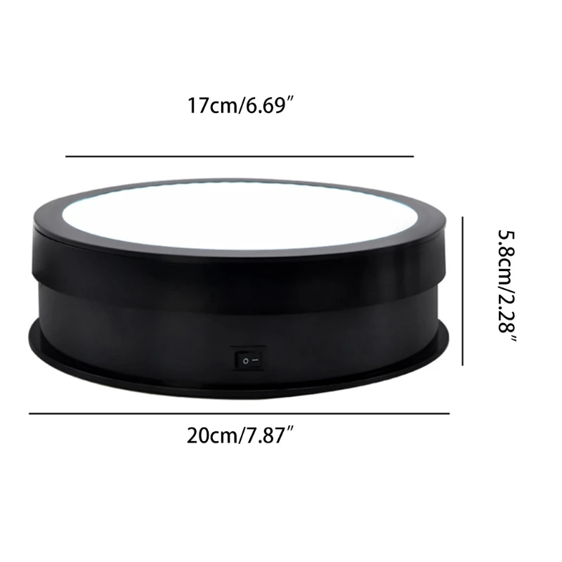 

15/20cm Electric Turntable Display Stand LED Light Rotating Table Watch Bracelet Jewelry Holder