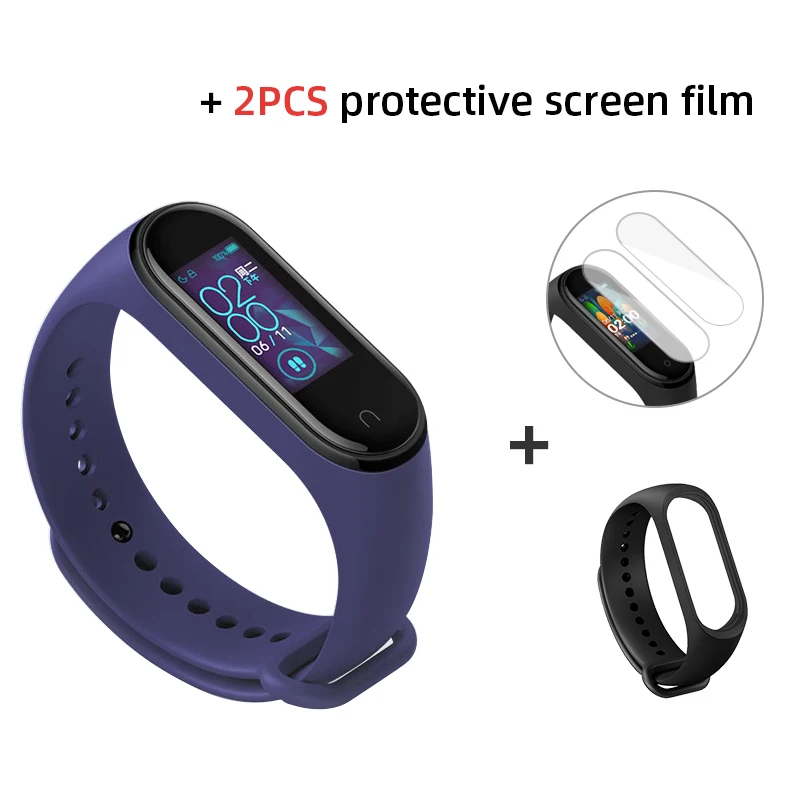 Band 4 add blue Глобальная версия, Xiaomi Mi band 4 Смарт часы, фитнес браслет, трекер сердечного ритма, цветной дисплей, мгновенное сообщение, 135 мА/ч умные часы,xiomi - Color: Band 4 add blue