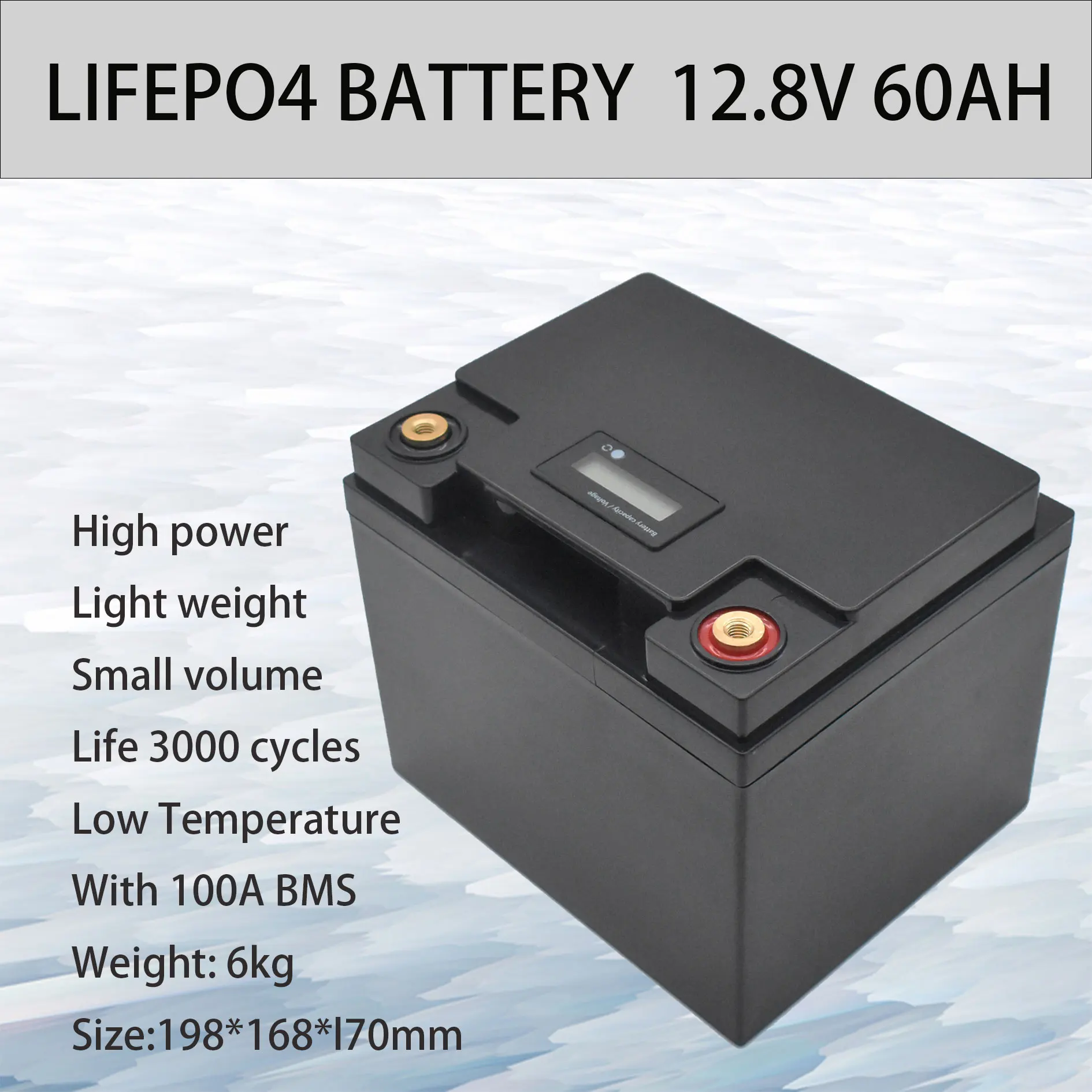 

2021 12V 60Ah Deep Cycle LiFePO4 Rechargeable Battery Pack 12.8V 60Ah Life Cycles 4000 with Built-in BMS Protection