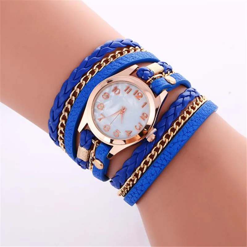 Женские часы Модные Винтажные плетеные наручные кварцевые браслет для женщин reloj