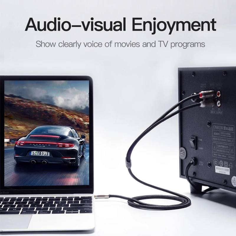 Vention 3 5-2RCA кабель Jack 5 мм штекер 2RCA мужской аудио Y плетеный для усилителя телефона