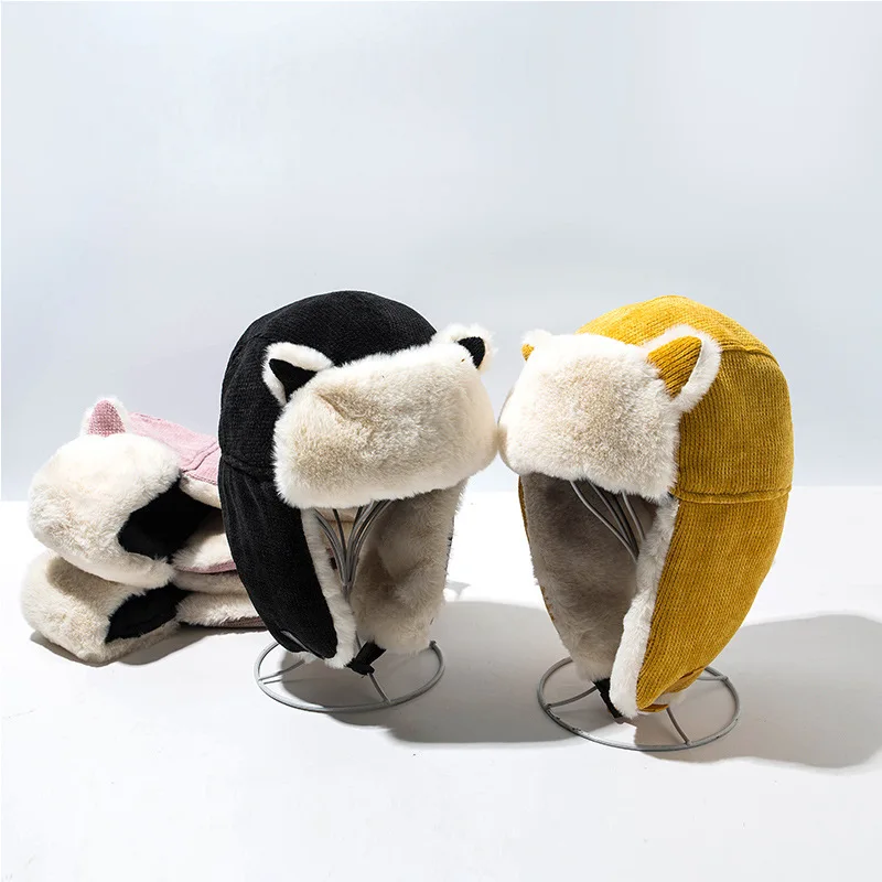 2020 хит продаж Вельветовая зимняя шапка-бомбер для детей Русская Шапка с