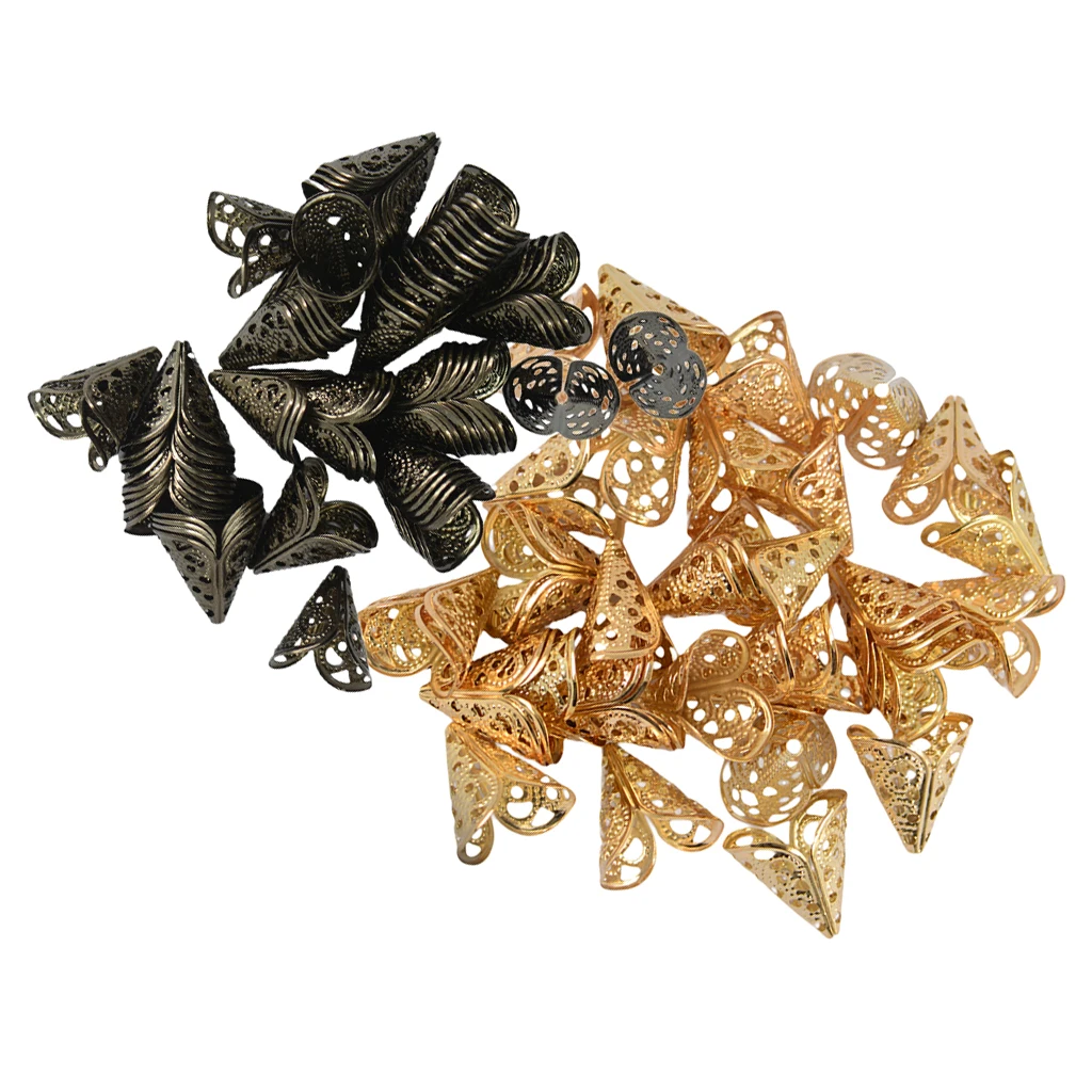 100 штук 16 мм филигранная конусная Цветочная Кепка для бисера кисточка сделай сам