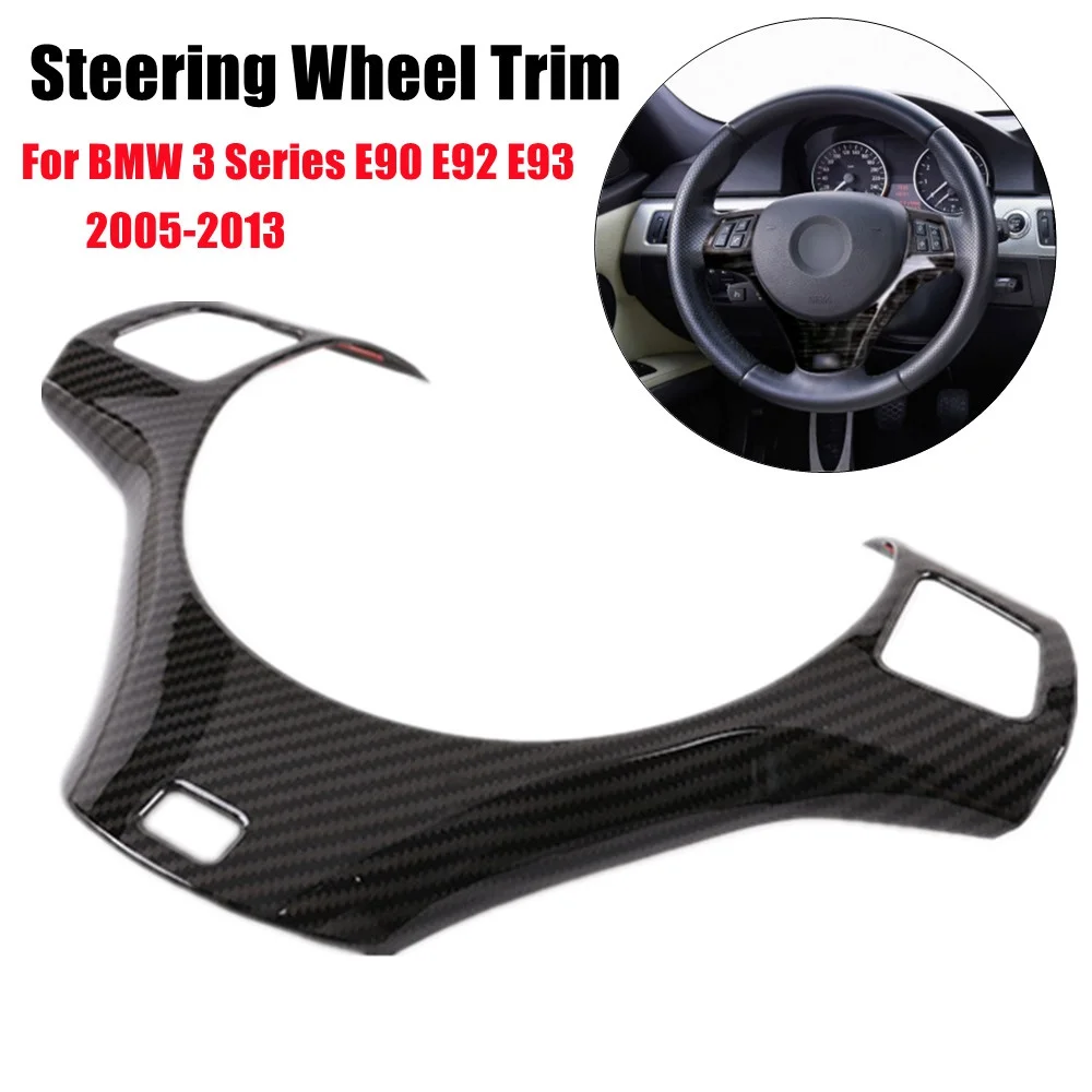 

Отделка автомобильного интерьера рулевого колеса, Обложка рамы, отделка, автомобильные аксессуары, углеродное волокно для BMW 3 серии E90 E92 E93 ...
