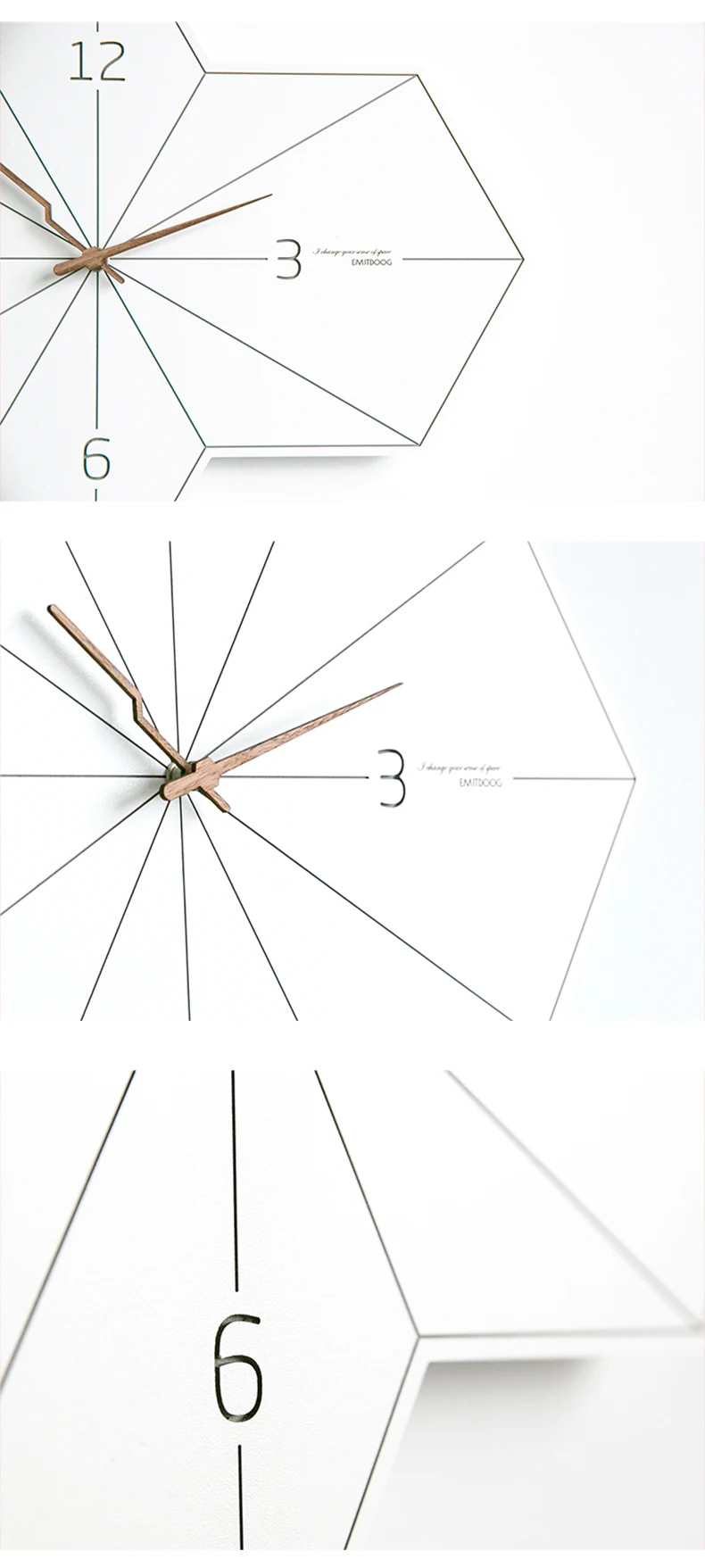 Modern Design Wall Clock Nordic Minimalist Geometric Quiet Art Creativity White Zegar Scienny Watch DE50WC | Дом и сад