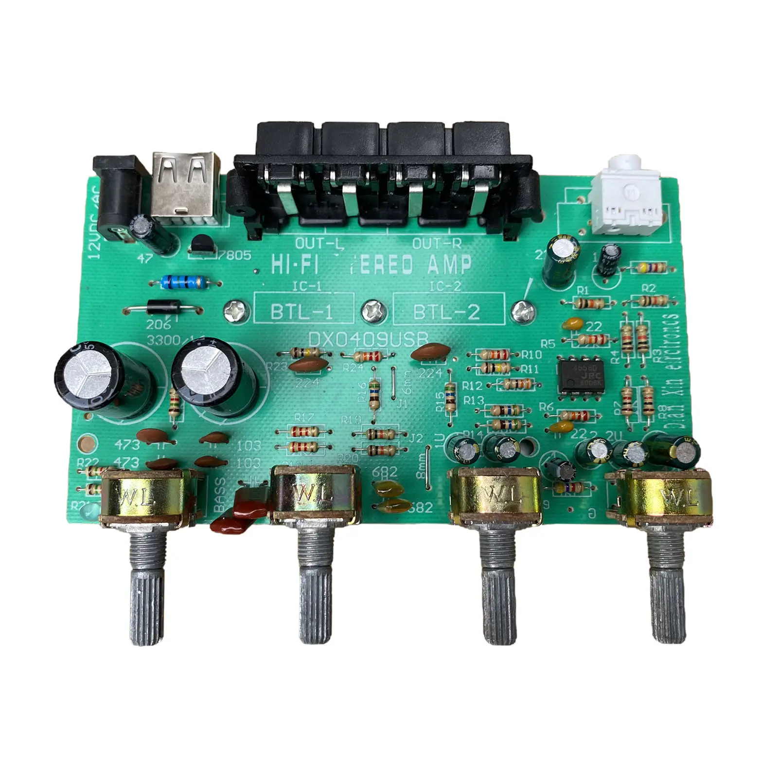 

DX0409 Universal Dual Channel Digital Power Audio Stereo Amplifier Board DC 12V