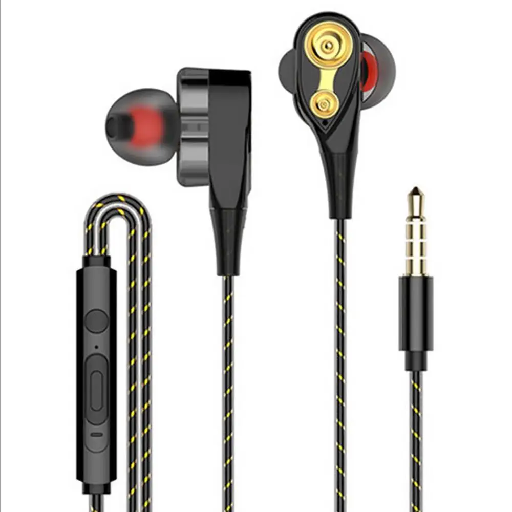 

Wired Earphone High Bass Dual Drive Stereo In-ear Earphones With Microphone Computer Earbuds For iPhone Samsung Huawei Xiaomi