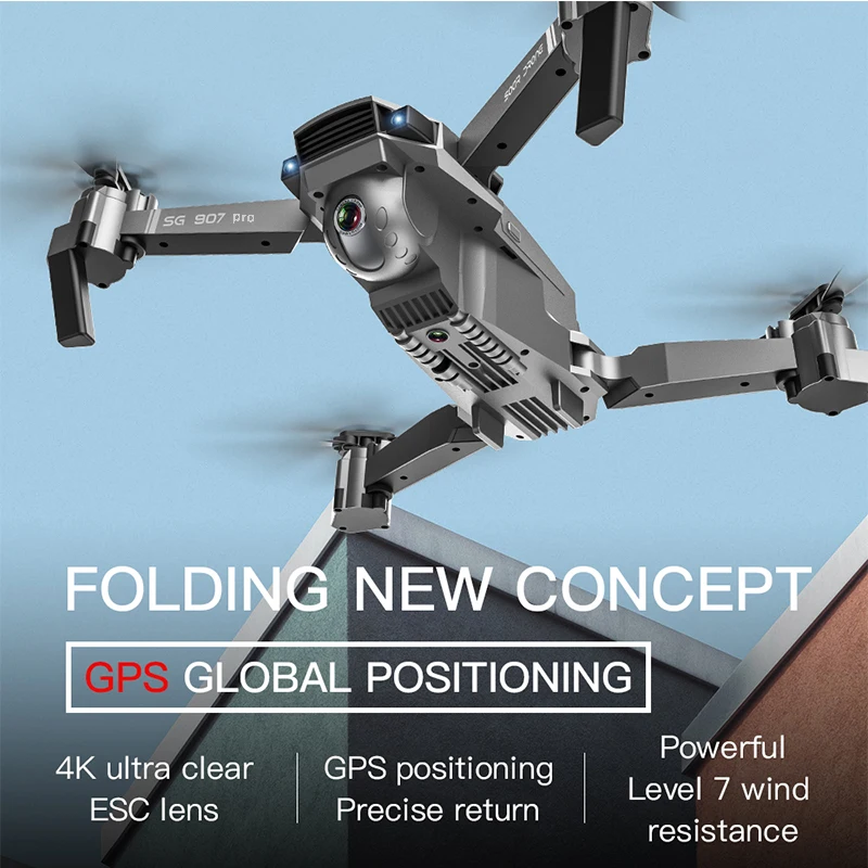 GPS Дрон с камерой 4K hd широкоугольный 5G WIFI FPV aeiral селфи RC Квадрокоптер