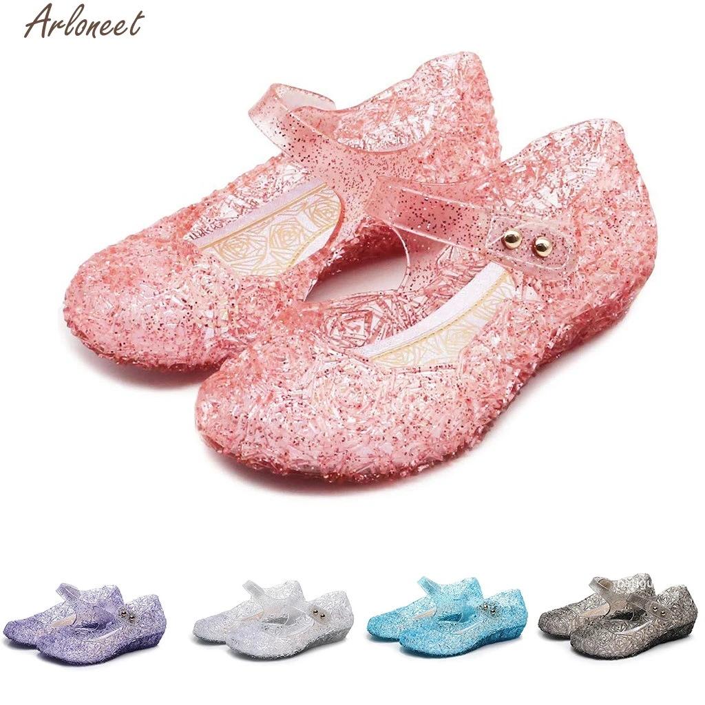 Girls Sandals Kids Shoes Princess Jelly Wedge Sandalas Fashion Crystal For Nest Hollow Out Mesh Flats Shoes|Сандалии| |