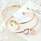 Модный амулетный браслет с алфавитными инициалами, женский браслет с бантом из розового золота, сексуальный индивидуальный браслет из нержавеющей стали 2021