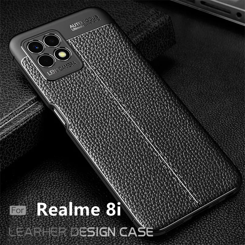 

For Cover OPPO Realme 8i Case For Realme 8i Capas Back Soft Shockproof Bumper TPU Leather For Fundas OPPO Realme Q3 Pro 8i Cover
