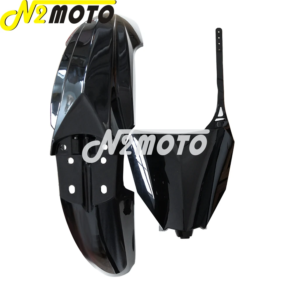Мотоциклетный черный Передний брызговик с передним брызговиком номерной знак