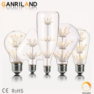 Украшение звездного неба, светодиодсветодиодный лампочка E27, 3 Вт, 220 В переменного тока, в, винтажная лампочка эдисона, лампочка со звездами, праздничный ночсветильник, новинка, Рождественская елка