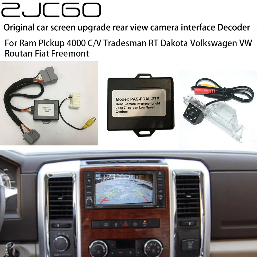 

Car Rear Reverse Bakcup Camera Auto Digital Decoder Box Interface Adapter Ram Pickup 4000 C/V Tradesman RT Dakota Volkswagen VW