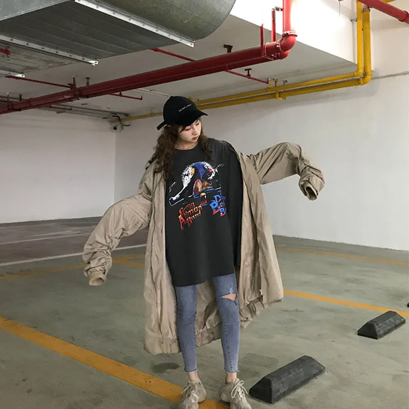 

Kpop Cool Summer Tshirt Black White Girls Female Summer T-shirt Students Chic Top Tees Dancing Shirts Cute Girls