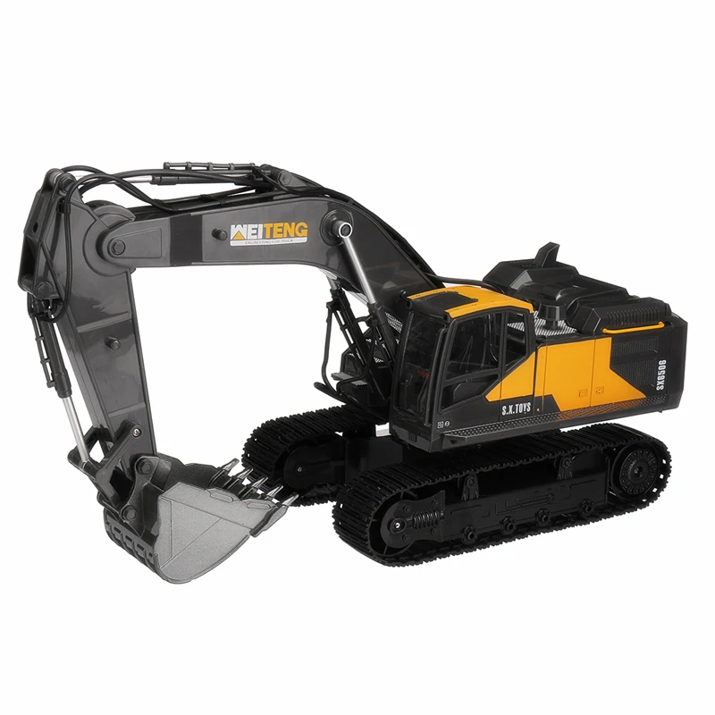 

6506A 1:24 17CH 2,4 ГГц экскаватор на радиоуправлении, большой Радиоуправляемый грузовик, имитация металла, инженер, автомобиль с дистанционным упр...