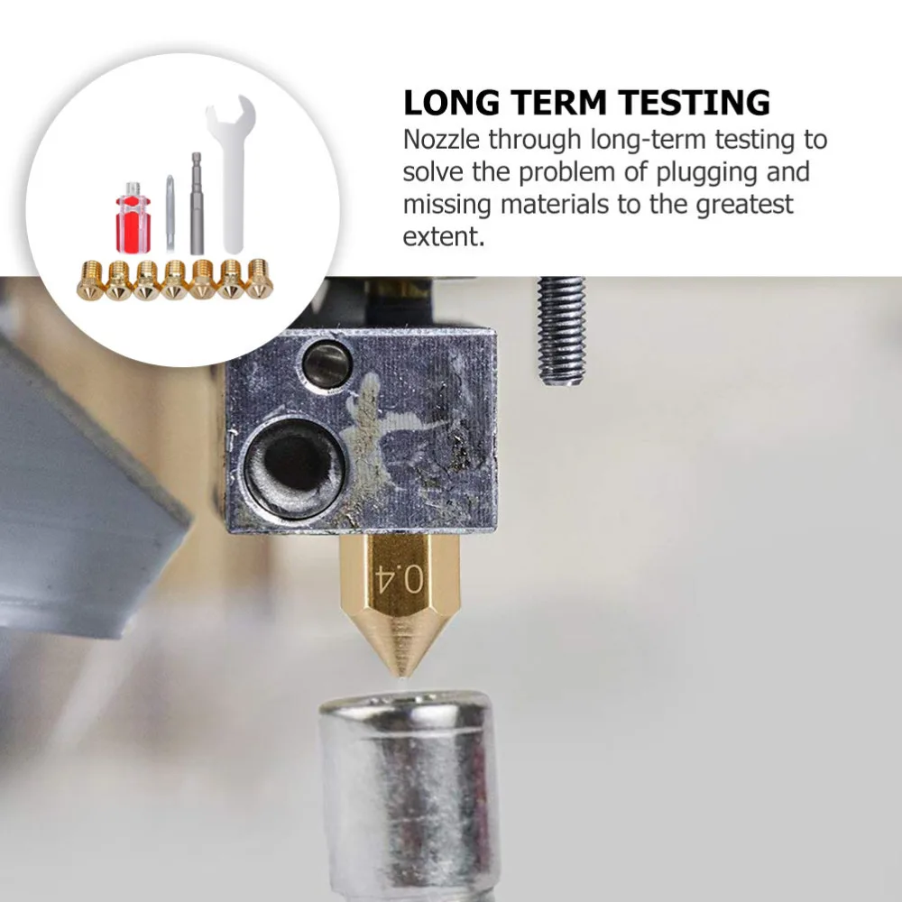 

1 Set 3D Printer Nozzles Brass Nozzle with Nozzle Tool for Nozzle Replacement