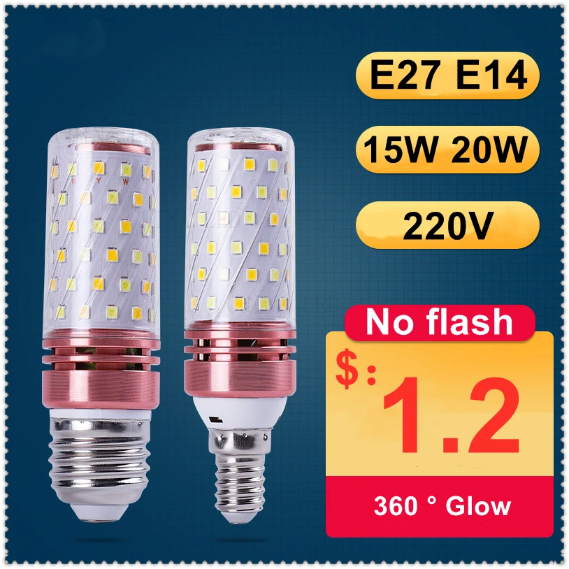 

LED E27 E14 15W 20W SMD2835 Candle Bulb 220V 230V Save Energy Warm/cool white LED Corn Lamp Bombillas Home Light