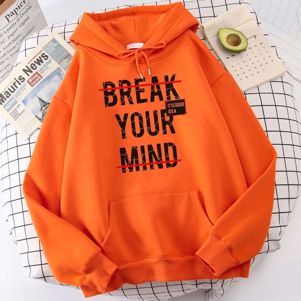 

Женские свитера с принтом Break Your Mind, модные толстовки в стиле хип-хоп, Флисовая теплая одежда с круглым вырезом, осенняя Высококачественная Ж...