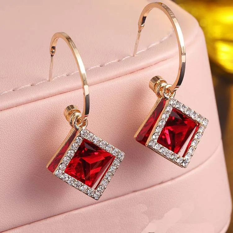 Новые женские серьги-гвоздики с красными лепестками из акриловых бусин и