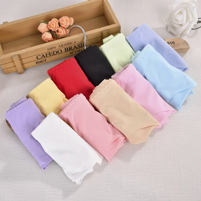 

2021 New Product Hot Sale Ladies Seamless Panties Ice Silk One-piece Mid-waist Low-waist Sexy Briefs Women Panties Women Sexy