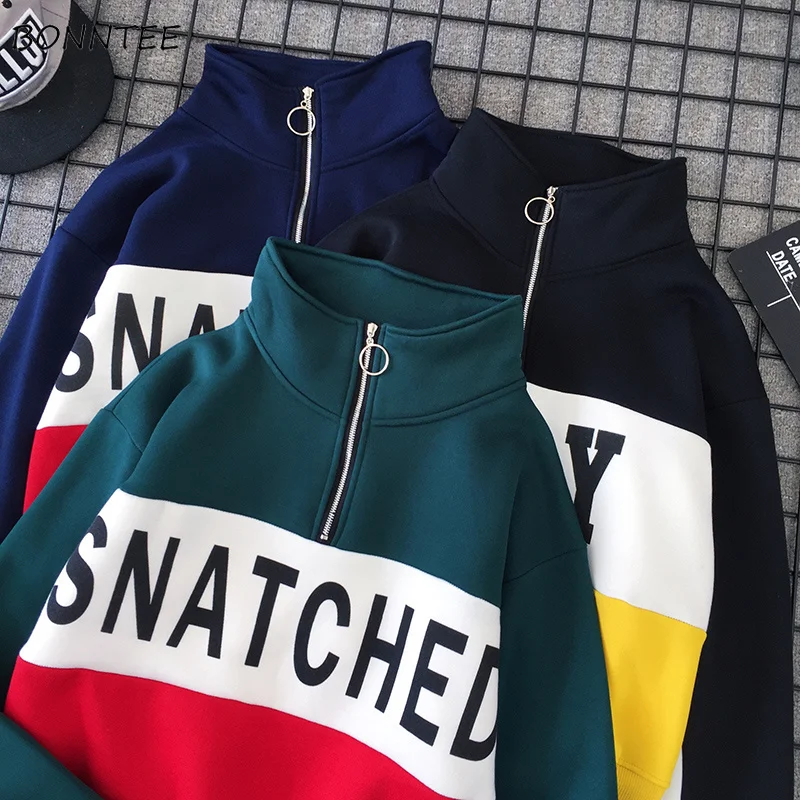 Толстовка Женская в стиле пэчворк модный Свободный корейский Универсальный