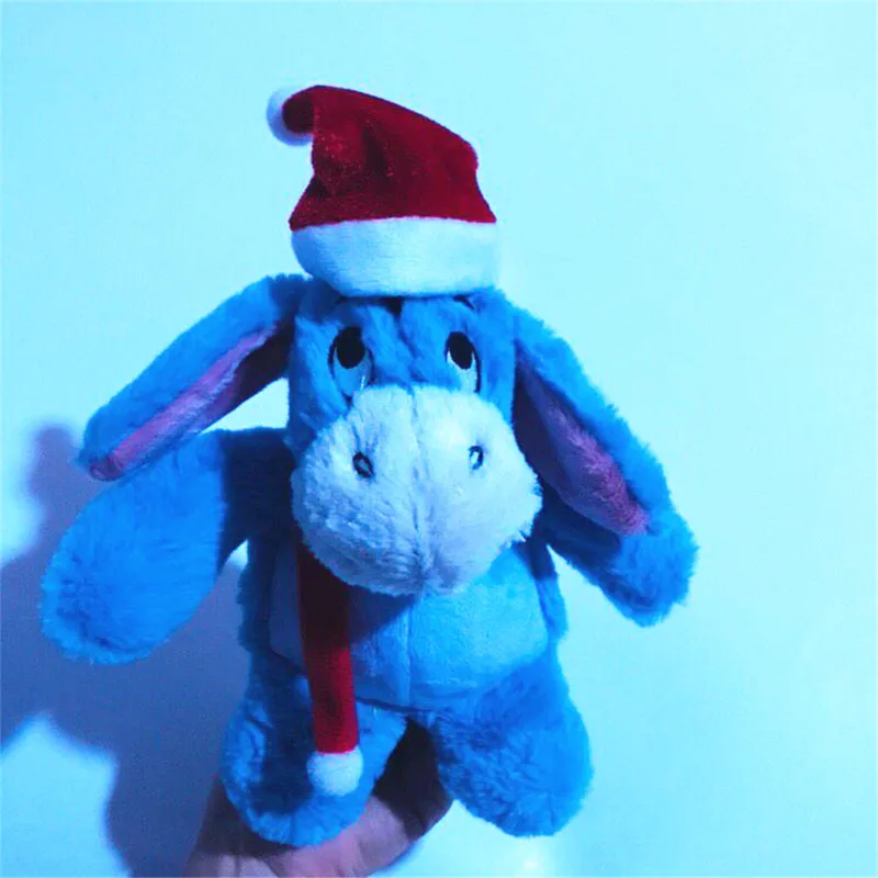 Синий 1 шт./лот 18 см Рождество Eeyore кошка кенгуру свинка Ослик Кролик Утка roo поросенок плюшевая кукла в подарок детские игрушки - Цвет: Синий