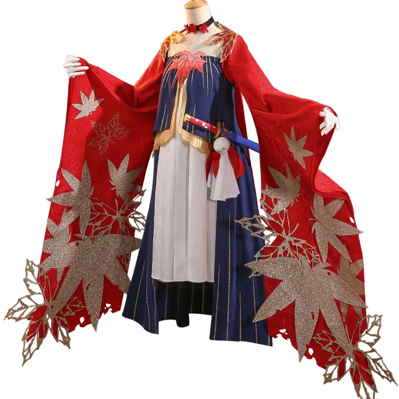 Ghost Momiji Аниме Onmyoji призрак Momiji японское кимоно платье униформа косплей костюм полный набор для женщин Хэллоуин Новинка - Цвет: Ghost Momiji