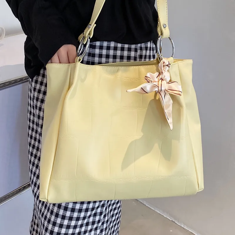 

Вместительная сумка для покупок, Женская Роскошная Сумка-тоут из мягкой кожи, однотонные сумки большого размера, женская брендовая дизайне...