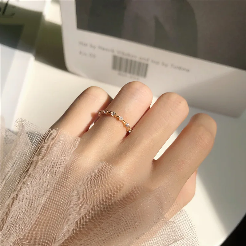 Новинка 2019 темпераментные золотые стразы кольцо Уникальный дизайн свадебные