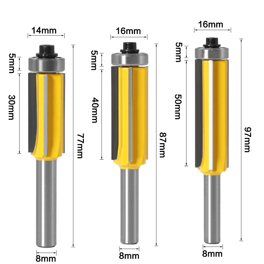

Woodworking Router Bit Metal Tool High Hardness Shank Flush Router Bit