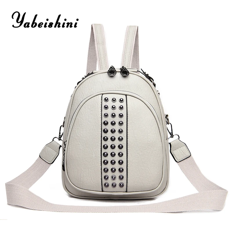 Fashion rivet backpack for women Mini Leather Backpacks women Multifunction travel Backpacks school bags for teenage sac a dos