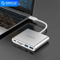 orico aluminum type c hub usb c to multi usb3 0vgasd tf card reader splitter pd charger otg adapter docking for laptop macbook