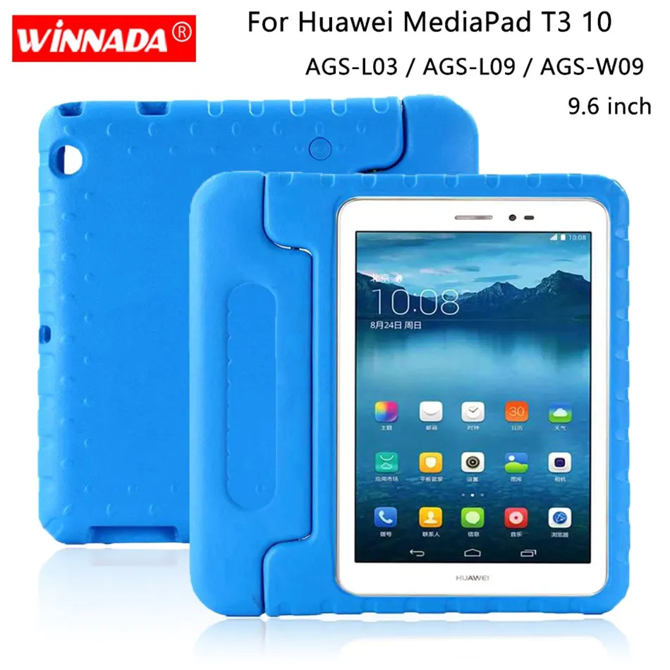 

For Huawei MediaPad T3 10 Case Shockproof EVA Full Body Handle Stand Cover For Huawei AGS-L09 AGS-L03 AGS-W09 9.6 Inch Fundas