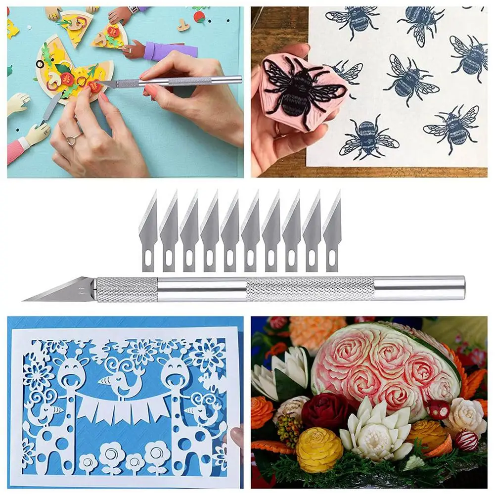 

18Pcs/set Professional Tool Kit DIY Dried Flower Handmade Carving Knives Relief Tool Christmas Decorations PVC Sticker Kit