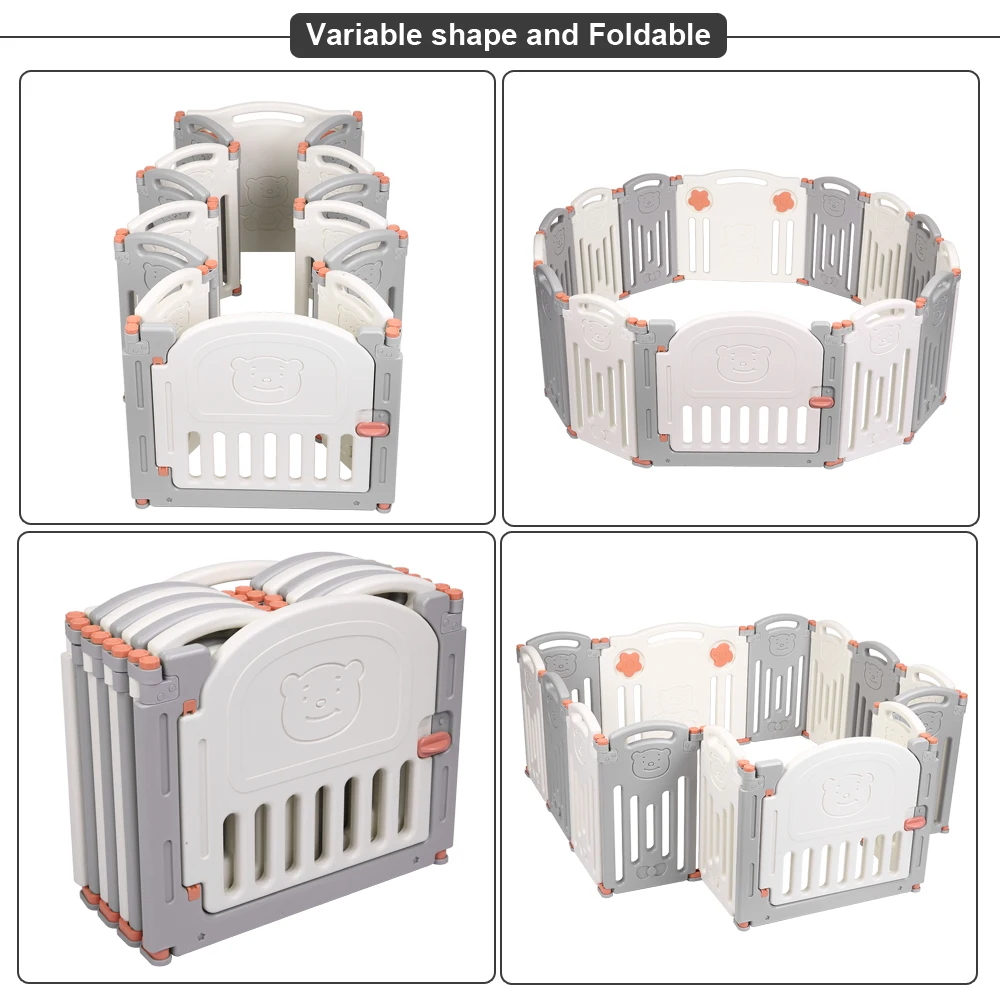Corralito plegable para beb&eacute;, muebles de seguridad para actividades, patio, casa, patio interior y exterior, parque de Arena, PISCINA DE BOLAS seca-4