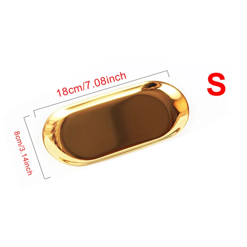 Новинка 2020 кухонный цветной металлический лоток для хранения Золотая овальная