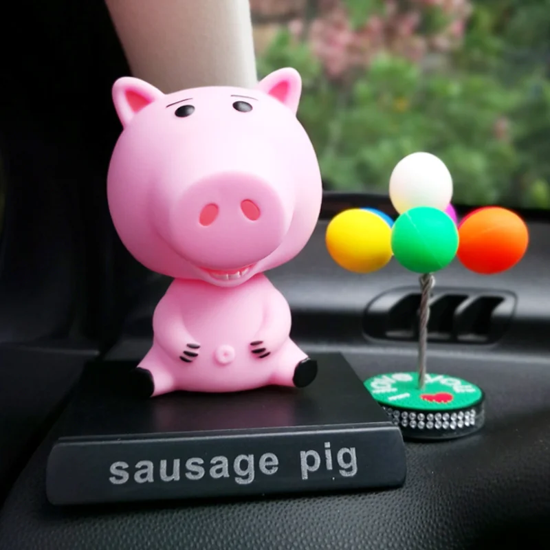 Lucky pig panda shake head car decoration Lovely Christmas gift accessories desktop mobile phone holder dashboard accessorie | Автомобили