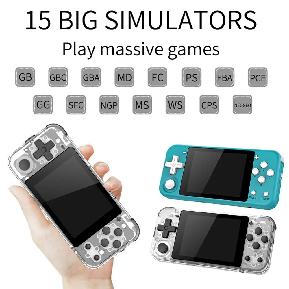 Ретро игровая консоль Q90 3-дюймовый IPS экран портативная с двойной системой