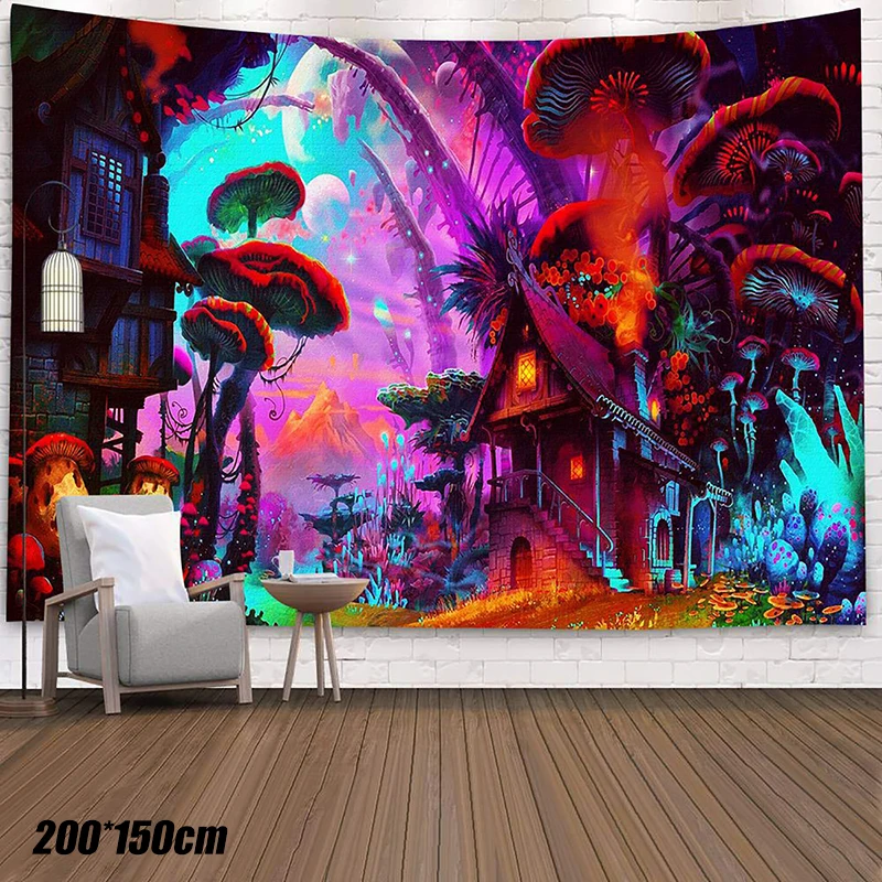 

Trippy Forest Tapestry Wall Hanging Bedspread Psychedelic Home Decors Tapestries Home Decoration Accessories For Living Room New