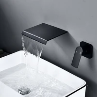 bakala matte blackchrome bathroom faucet wall mounted waterfall basin faucets washing basin taps hot cold water mixer tap