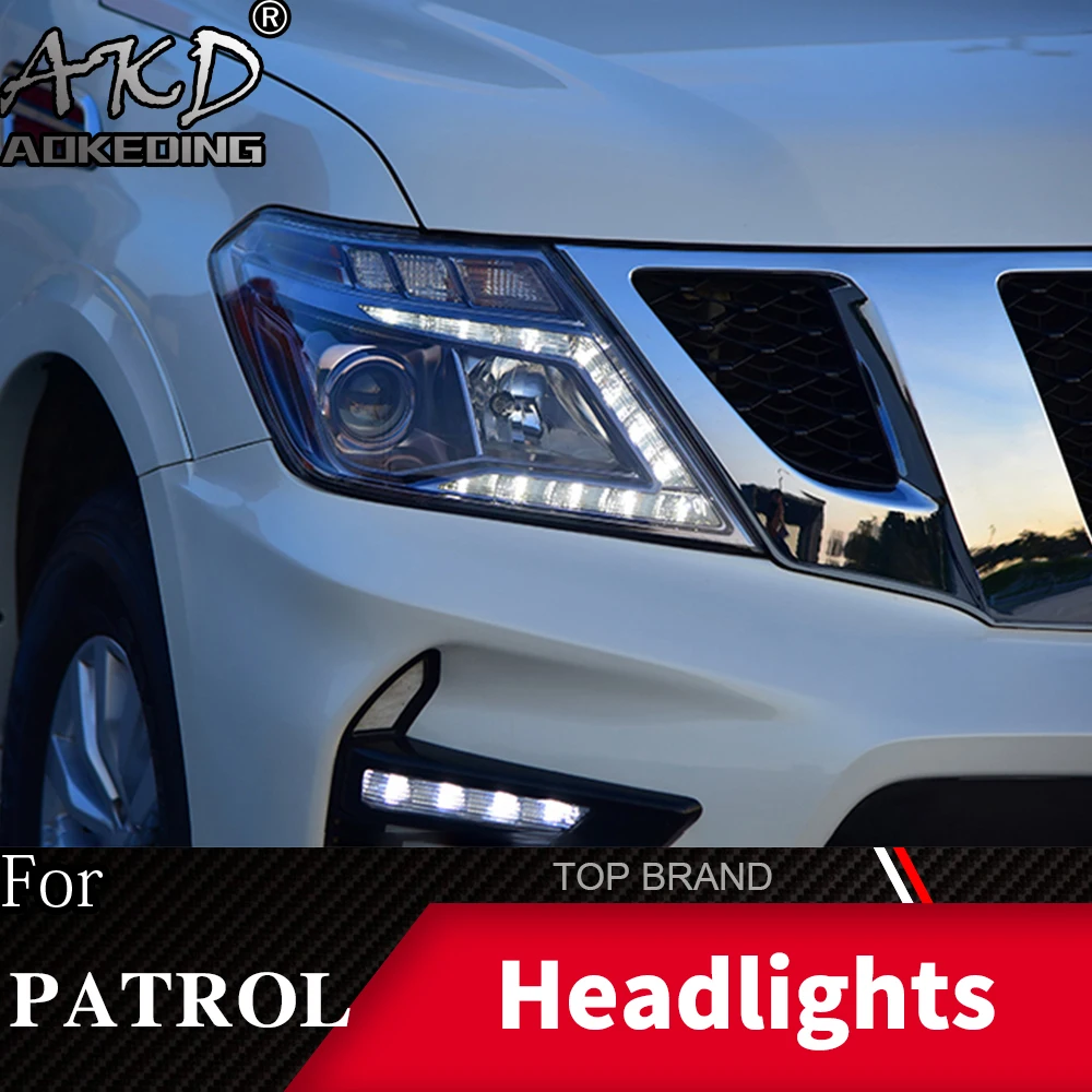 Фара для Nissan Patrol Y62 2010- фары Противотуманные фары Дневные ходовые огни DRL H7 светодиодный Биксеноновая лампа автомобильные аксессуары