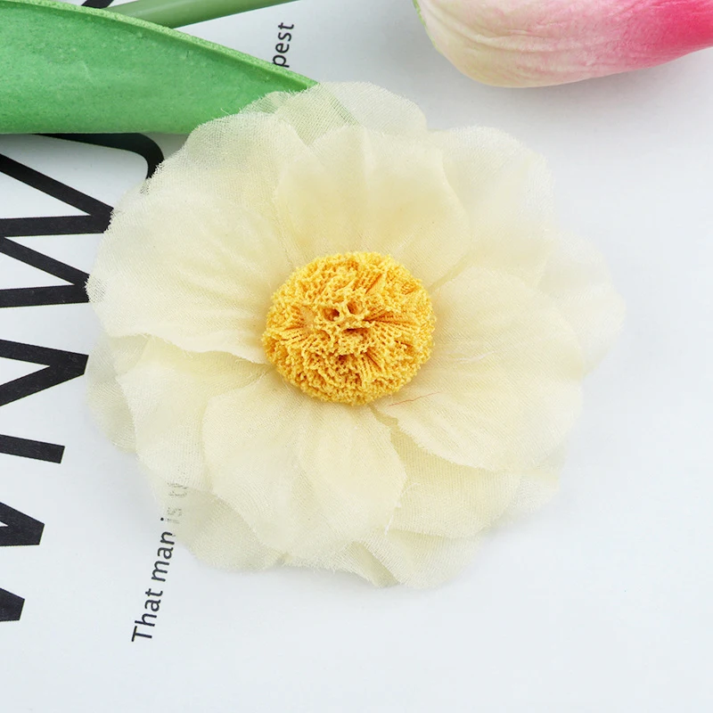 33 5PCS /33 Colors Mini Chiffon Fabric Flower For Wedding Invitation Artificial Flowers For Dress Decoration - Цвет: 33