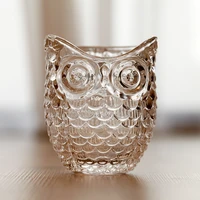owl glass storage jar exquisite embossed small candy jar desktop jewelry cosmetic cotton swab box kitchen food storage container