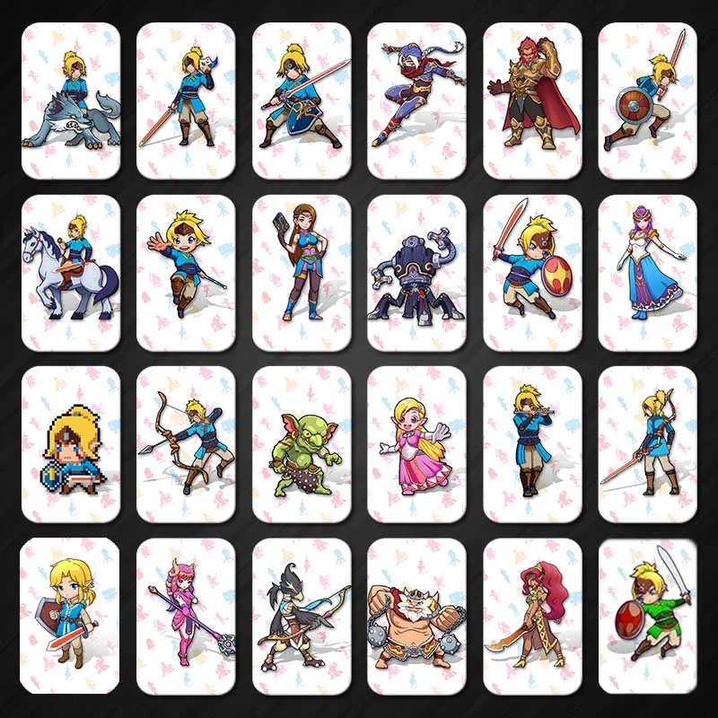 24pcs Standard Zelda Легенда о Зельде Link's Awakening DX NTAG215 печатная NFC карта написанная Tagmo может работать для переключения последние данные полный набор - Цвет: 24pcs Standard Zelda