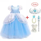Платье принцессы Рапунцель для девочек; Детский карнавальный костюм на Хэллоуин; Рождественские нарядные платья; Комплект свадебной одежды для девочек