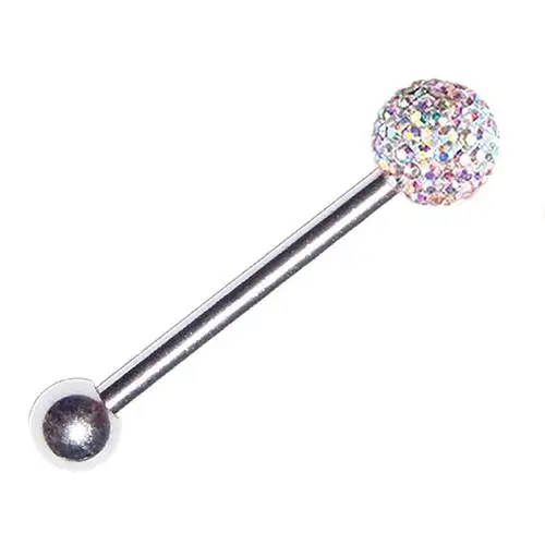 Женская мода Панк хирургическая сталь Радуга Блеск горный хрусталь сосков
