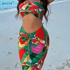 Женский офисный спортивный костюм из двух предметов, привлекательная одежда, летняя одежда 2021, комплект из двух предметов с укороченным топом и юбкой, спортивная одежда 21205