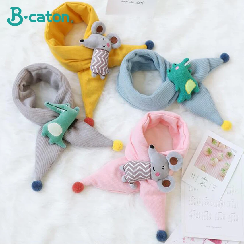 Children'S Scarf Boy And Girl Scarfs Knitted In Autumn Winter Warm Thick Cotton Baby Cute Cartoon Animal New 1-6 years Old | Детская