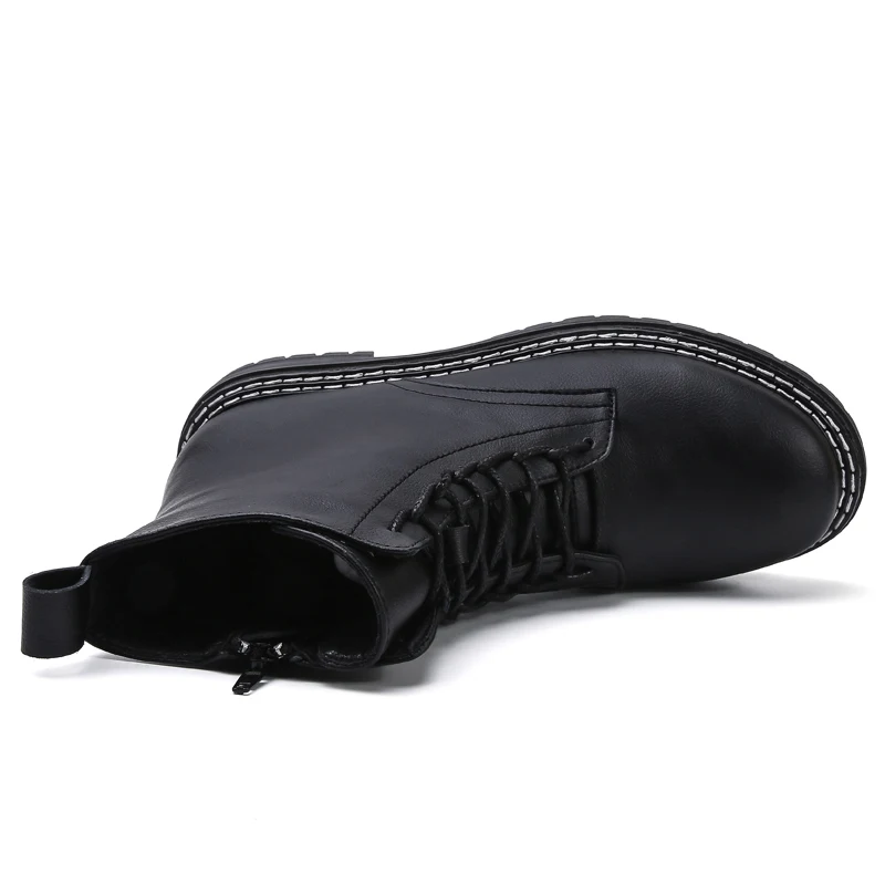 Новые кожаные ботинки женские на шнуровке повседневные полусапожки в британском